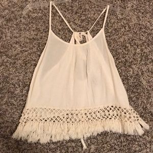 White crocheted top
